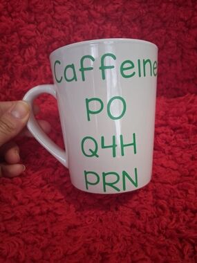 Royal Norfolk White Mug with Green Medical-Style Text